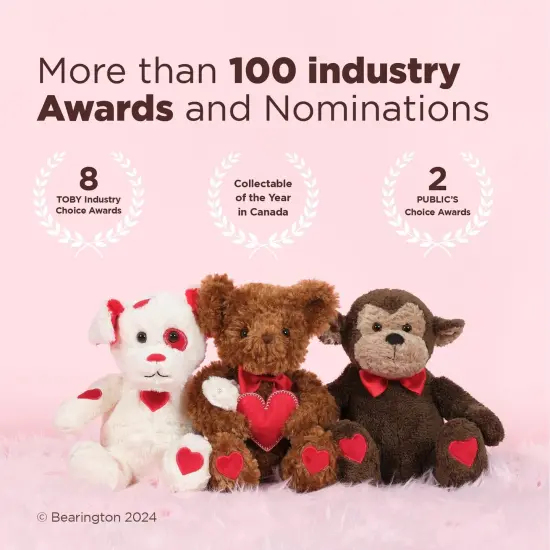 Bearington Lawless Lover Valentine's Day Teddy Bear, 10 In Valentine's Day Stuffed Animals Ideal Gift for Kids & Girlfriends, For Ages 3-14 Brown {4}