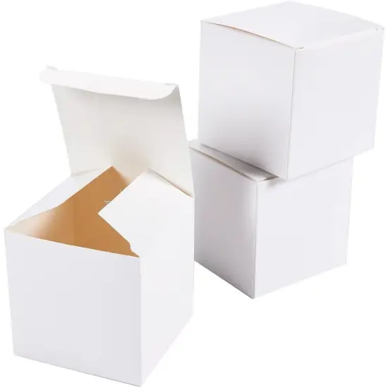 100-Pack White 3x3x3 Gift Boxes with Lids for Candles, Ornaments, Crafts, Party Favors, Cupcakes, Holiday, Birthday, Baby Shower, Bridesmaid and Groomsmen Proposal, Easy Assemble {7}
