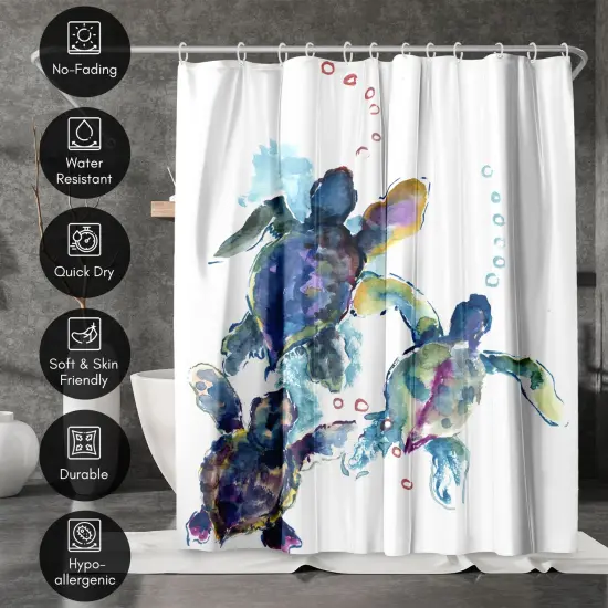 Baby Sea Turtles 3 by Suren Nersisyan Shower Curtain 71" x 74" {3}