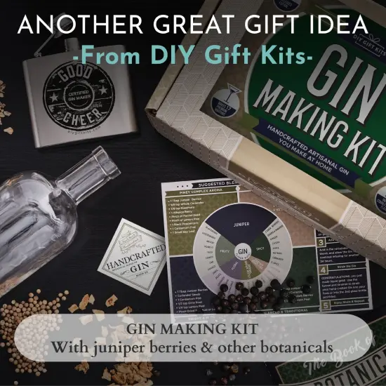 DIY Gift Kits Real Gin Making Kit, Gin Infusion Kit with 6 Botanicals & Spices, Stainless Steel Flask, & Funnel, Handcrafted Artisanal Gin, Mixology Set for Bartender & Adults, Gift for Men & Women Multicolor {2}