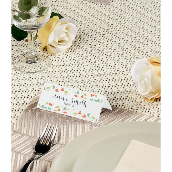 Place Cards - 180-Count Mini Tent Cards, Printable Foldover Table Placecards, Seat Assignment for Wedding, Holiday Dinner, Restaurant Reservation, Perforated, 30-Sheet, 1.43 x 3.75 Inches White {3}