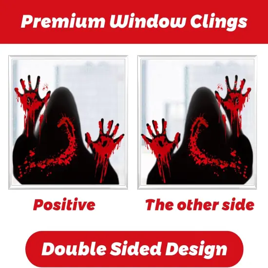 9 Sheets Bloodstained Halloween Window Stickers {4}