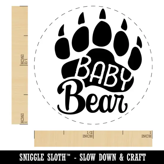 Baby Bear Child Paw Family Self-Inking Self-Inking Rubber Stamp Crafting Planners Brown {1}