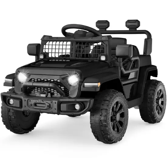 Best Choice Products 6V Kids Ride-On Truck Car w/ Parent Remote Control, 4-Wheel Suspension, LED Lights Black {1}