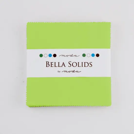 Bella Solids 5" Square Pack (Charm Pack) in Lime by Moda for Moda (9900PP 75) {1}