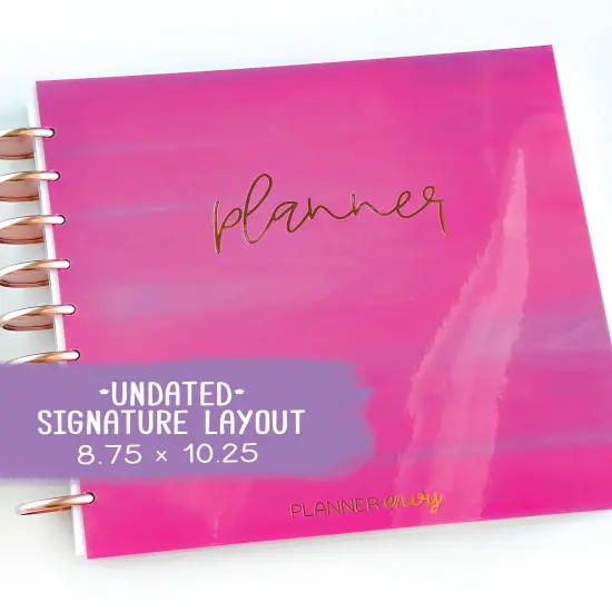 Undated Planner - Signature Layout, Disc Bound - "Fuchsia Strokes" (#604) {1}