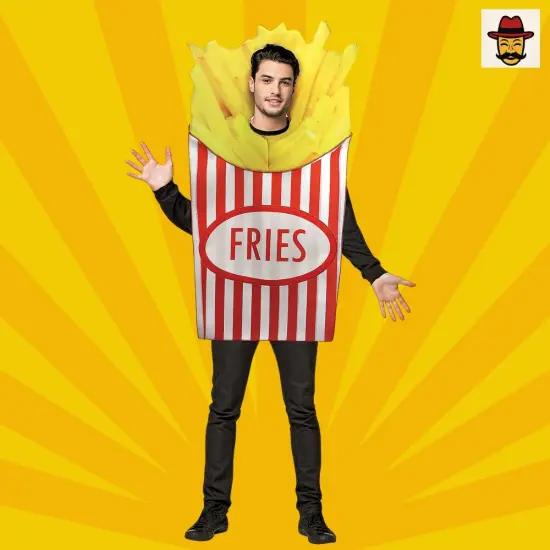 6 Feets French Fries Adult Costume Funny Food Tunic Outfit {1}