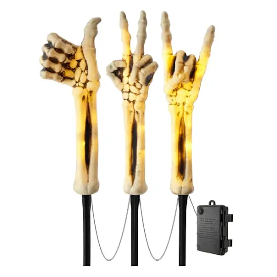 Spooky Skeleton Hands LED Path Markers &ndash; 65&Prime; Long Set of 3 {1}