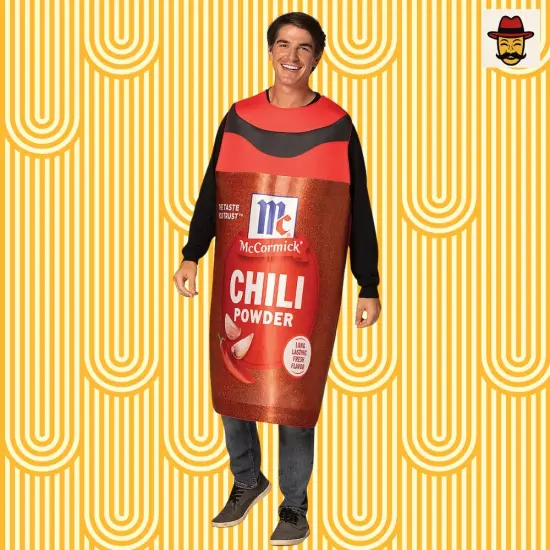 Adults McCormick Chili Powder Spice Costume Funny Food Bottle Look {2}