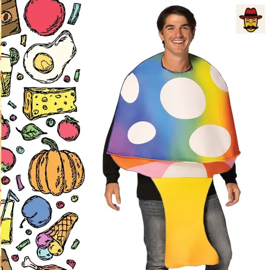 Adults Psychedelic Mushroom Costume, Colorful Foam Tunic for Festivals & Halloween {5}