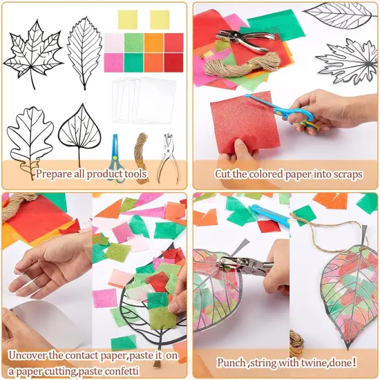 18 Pcs Thanksgiving Fall Paper Cr aft, 20 PVC Contact Paper and 30 Colored Cellophane for Kids {2}