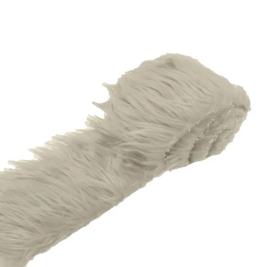 18" x 60" Size Shaggy Long Pile Faux Fur Strip Fabric for Costumes Crafts Trims Decor Projects Platinum {1}