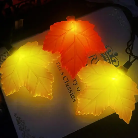 Fall Decor Maples Leaf String Lights - 8.5FT, 10 3D Maple Light (Orange) {3}