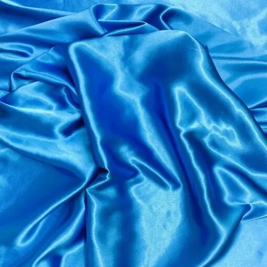 1 Yard Luxurious Crepe Satin Fabric Turquoise Soft Medium Drape For Dress Costumes 58" Width {2}