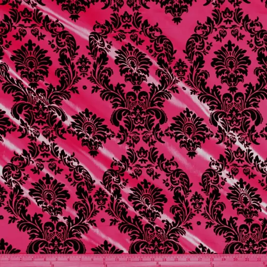1 Yard Flocking Taffeta Fabric Polyester Elegant Textured Fabric for Event Decor & Apparel Fuchsia {1}