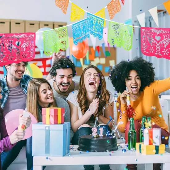 2 Packs Mexican Party Decoration, 18 Feet Plastic Papel Picado Fiesta Banner Cinco de Mayo Garlanda {3}