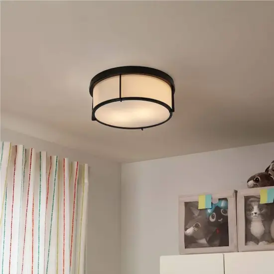 Ceiling Lamp Black Glass Shade for Soft Balanced Lighting {1}