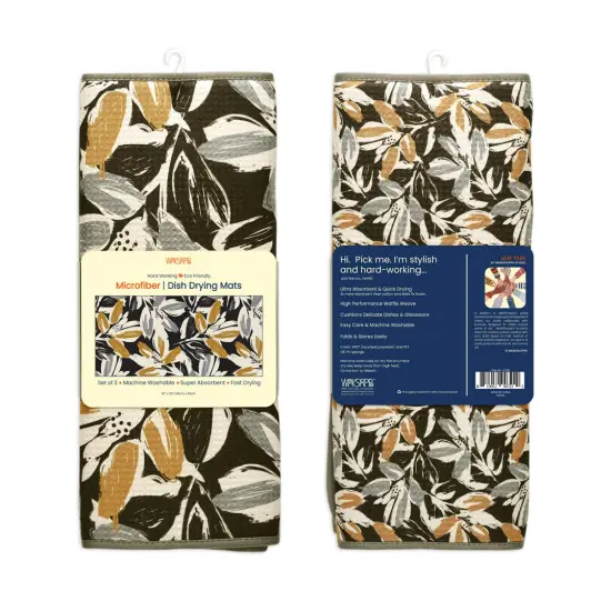 Leaf Tiles Microfiber Dish Drying Mats, Set of 2 {6}