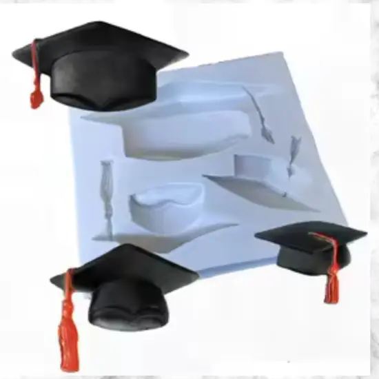 Graduation Cap Doctoral Cap and Tassel Silicone Mold {1}