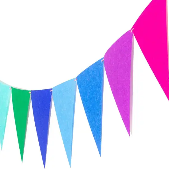 Pre-Assembled Rainbow Banner Buntings, Felt Fabric Pennant Banner Multicolor {2}