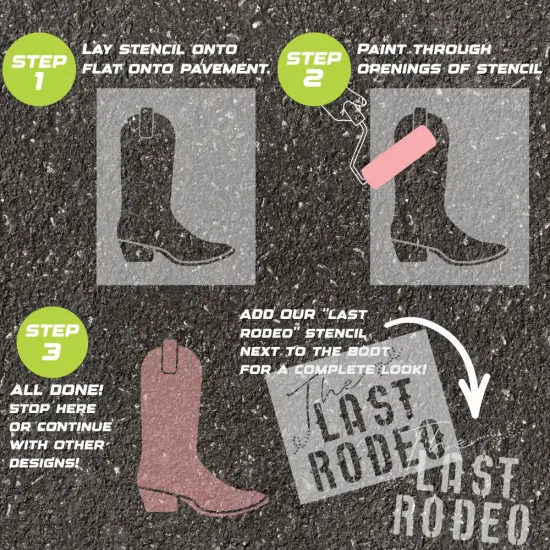 Cowboy Boot Parking Space Stencil | High School Senior Parking Spot Stencil | Reusable Stencil | Stencil Ease | {4}