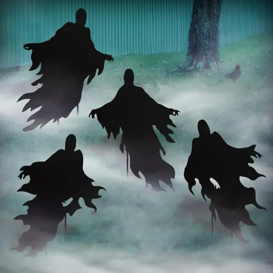 4Pack Halloween Ghost Yard Signs with Stakes Scary Silhouette Outside {2}