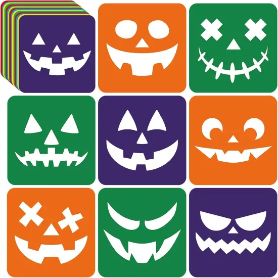 36Pcs Halloween Pumpkins Drawing Stencils - 8 Inch {1}