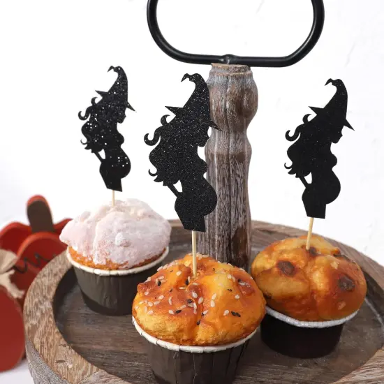 Halloween Witch Baby Shower Cupcake Toppers {4}