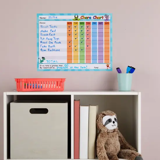 Juvale 6 Pack Dry Erase Chore Chart for Kids Ages 3-14, Reusable Behavior Reward Board with Stick-On Backing for Classroom, Monster Designs (14.5 x 11 In) {3}