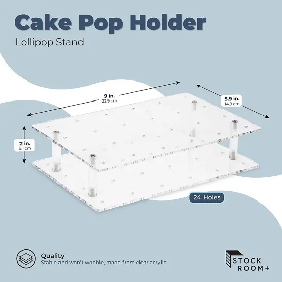 Clear Acrylic Cake Pop Stand, Lollipop Display Holder (24 Holes) {2}