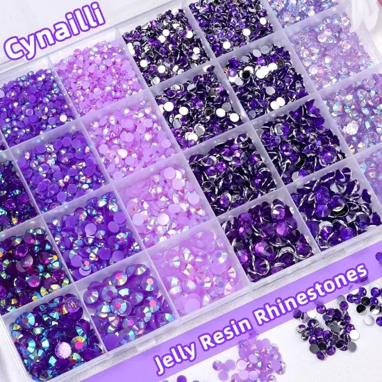 18000 Pcs Purple Jelly Flatback Rhinestones - 3-6MM {4}