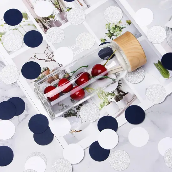Navy-Blue White-Silver Party-Decorations Confetti {5}