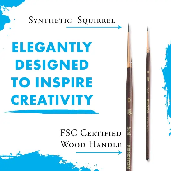 Princeton Series 4750 Neptune Synthetic Squirrel Brush-Short Handle Round Size 0 {6}