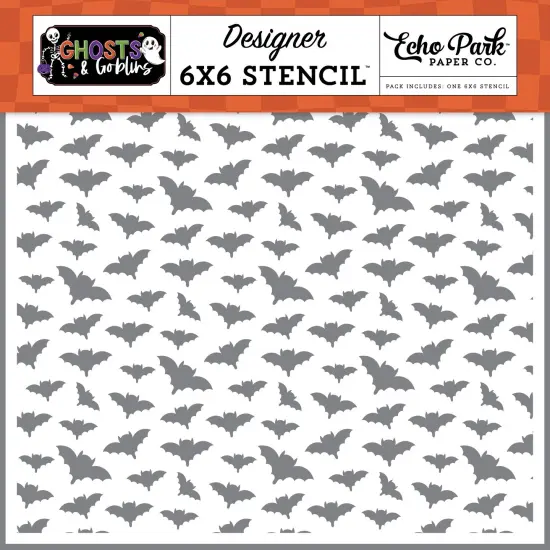 Ghosts And Goblins Stencil 6"X6"-Beware Of Bats {1}