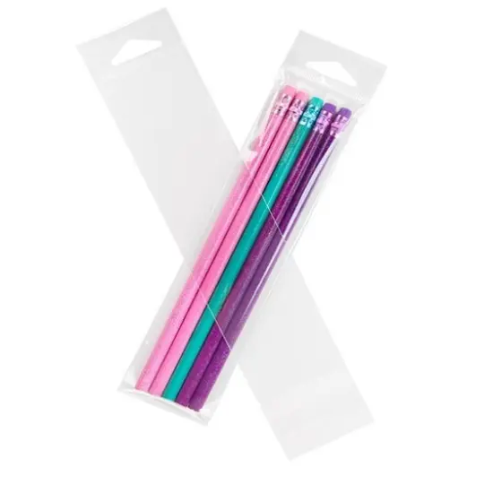 Crystal Clear Hanging Bags 2" x 8" + Flap 500 pack J4 {1}