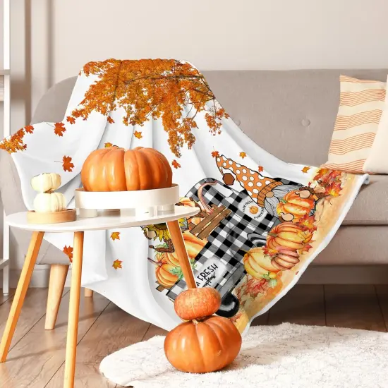 Gnome Fall Throw Blanket 50"x60" {3}