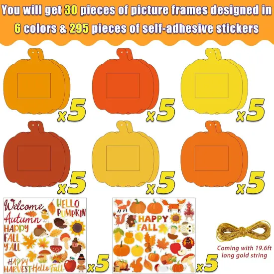 30 Packs Fall DIY Picture Frames Craft Kit {2}