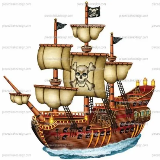 8" ~ Pirate Ship Birthday ~ Edible Cake/Cupcake Topper!!! {1}
