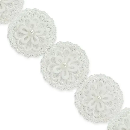 5 Yards of Owen Crochet 3 D Flower trim | 5 yard cut {1}