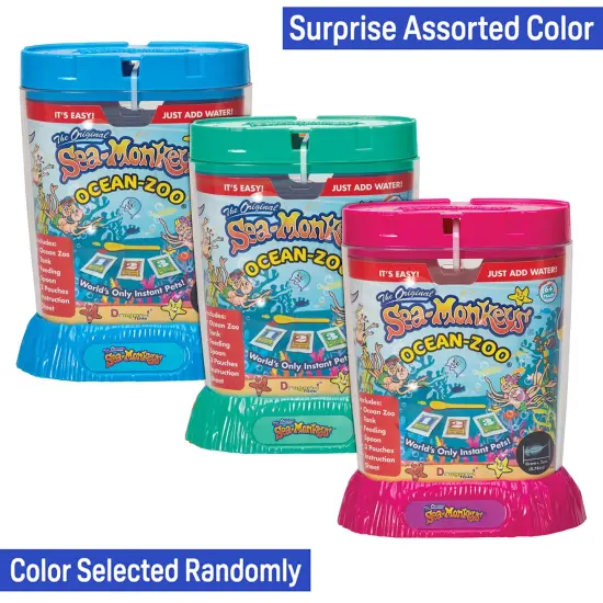 Sea-Monkey: Ocean Zoo - Surprise Assorted Color, 5.7" Aquarium, World's Only Instant Pet, Tiny Brine Shrimp Growth Set, Educational Kit, Kids Ages 6+ {3}
