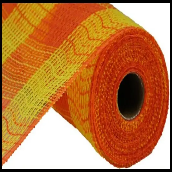 Orange Yellow Faux Jute Deco Mesh &ndash; 10.25"x10yd Roll-RY8315B4 {3}