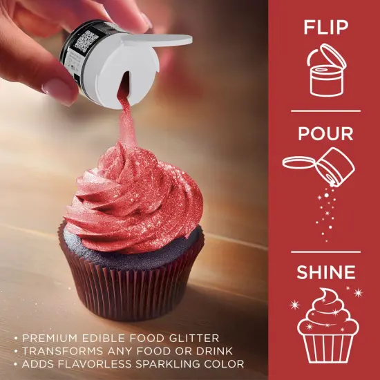Bakell - Classic Red Tinker Dust Edible Glitter (5g, 1x Jar) for Food, Desserts, and Beverages! {4}