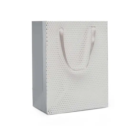 Metallic Dots Euro Totes Ribbon Handles 7'' X 3 7/8'' X 9'' Elegant {2}