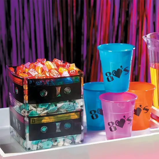 4E&rsquo;s Novelty Cassette Tape Bucket Centerpiece (8 Pack) &ndash; Retro 80s Party Decorations, 90s Party Decor {1}