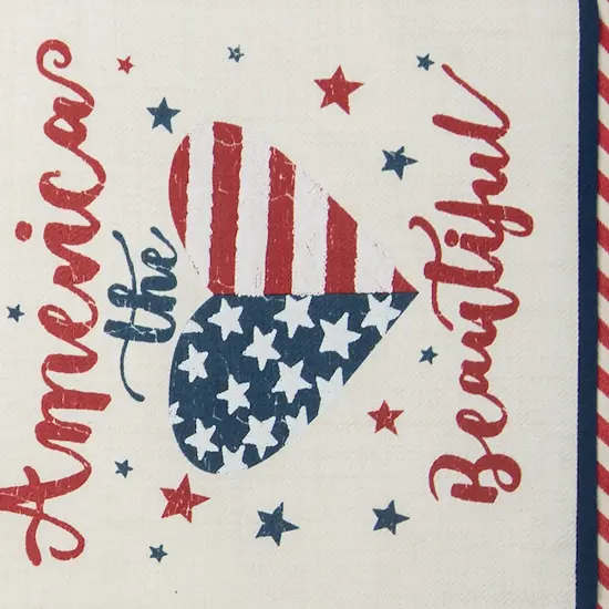 America The Beautiful 4th of July Patriotic Table Runner 13" x 72" {4}