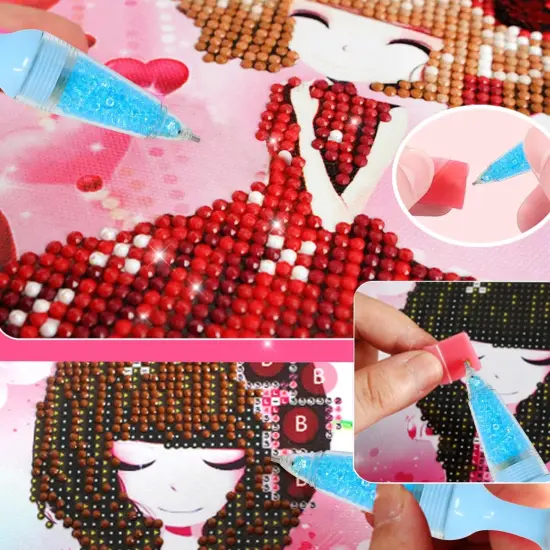 2PCS Diamond Painting Pens Cute Rhinestone Pickers 5D Diamond Painting Tools with Rhinestones for Diamond Painting Craft or Nail Art DIY Decoration {4}