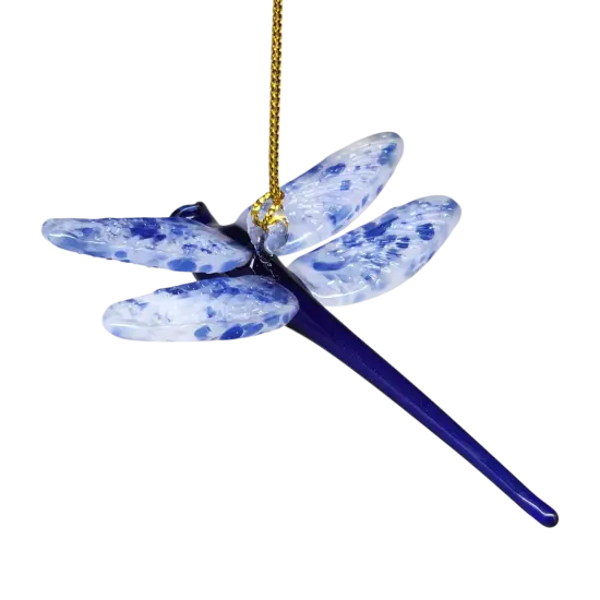 Egyptian Glass Dragonfly Ornament - Blue {1}