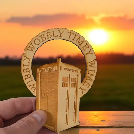 Ornament - Wibbly Wobbly - Raw Wood 4x5in {5}