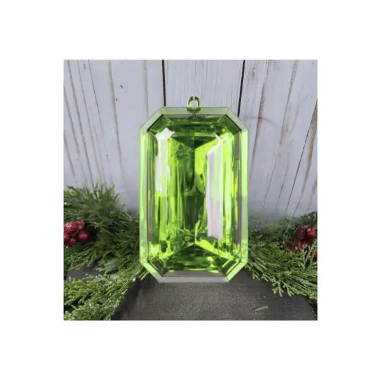 8" Acrylic Rectangle Jewel Ornament: Lime Green {5}