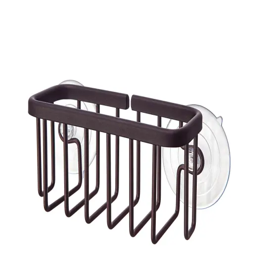 NeverRust Kitchen & Bathroom Sink Caddy for Sponges, Scrubbers, Soap Brown {1}